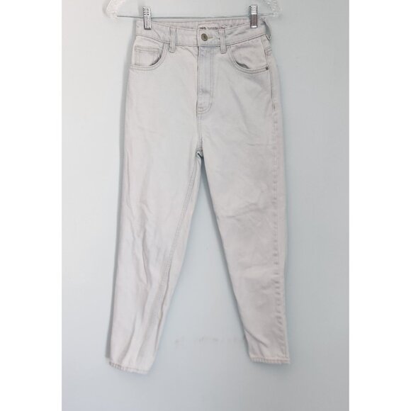 Zara Jeans Join Life Mom Jeans High Waist Tapered Leg Denim Light Blue Sz‎ 00 - Picture 2 of 13